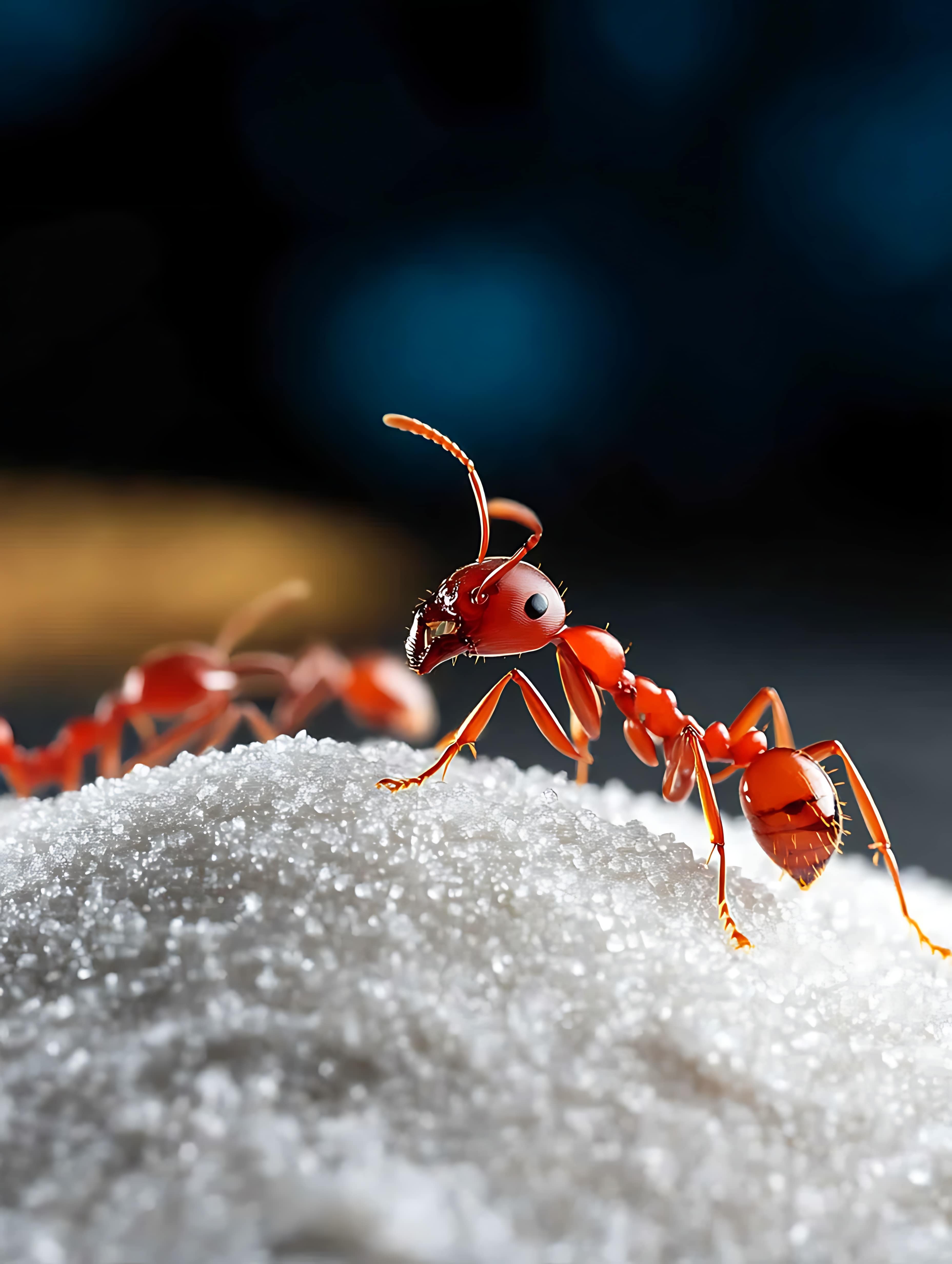 Sugar ants in Florida eating sugar