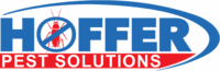 Hoffer Pest Solutions logo with cockroach and prohibition symbol.